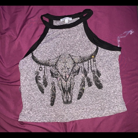 Grey and black Cropped tank - Picture 2 of 4